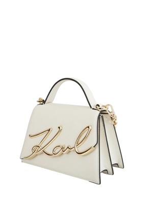 K.LAGERFELD Borsa Karl Lagerfeld in pelle bianca con logo signature in DONNA