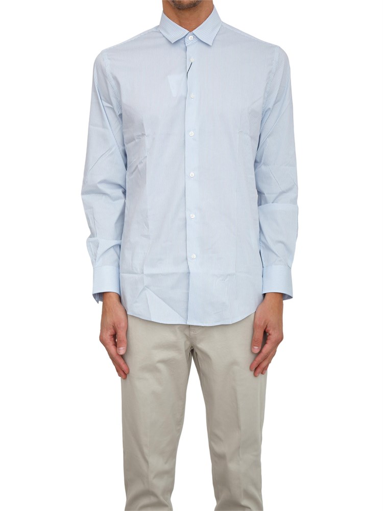 Camicia Liu Jo uomo in cotone a righe celesti