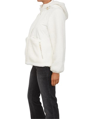 Giubbino Liu Jo donna in tessuto teddy e nylon bianco avorio in DONNA