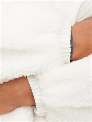 Giubbino Liu Jo donna in tessuto teddy e nylon bianco avorio in DONNA