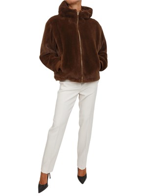 Pelliccia Topaz Emme Marella in tessuto effetto furry marrone in DONNA