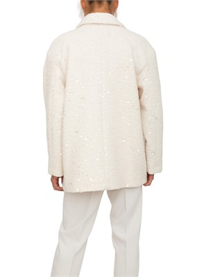 Cappotto Ranch Emme Marella in bouclÉ bianco con paillettes in DONNA