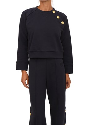 Felpa Pinko in cotone blu con bottoni dorati in DONNA