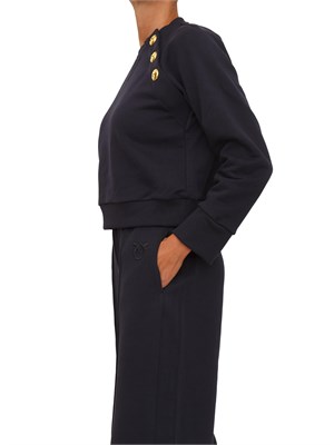 Felpa Pinko in cotone blu con bottoni dorati in DONNA