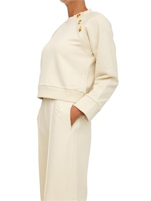 Felpa Pinko in cotone avorio con bottoni dorati in DONNA