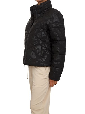 Giubbino donna EA7 Emporio Armani in nylon logo all over nero in DONNA