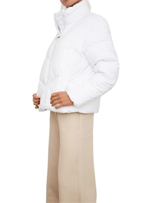 Giubbino donna EA7 Emporio Armani in nylon logo all over bianco in DONNA