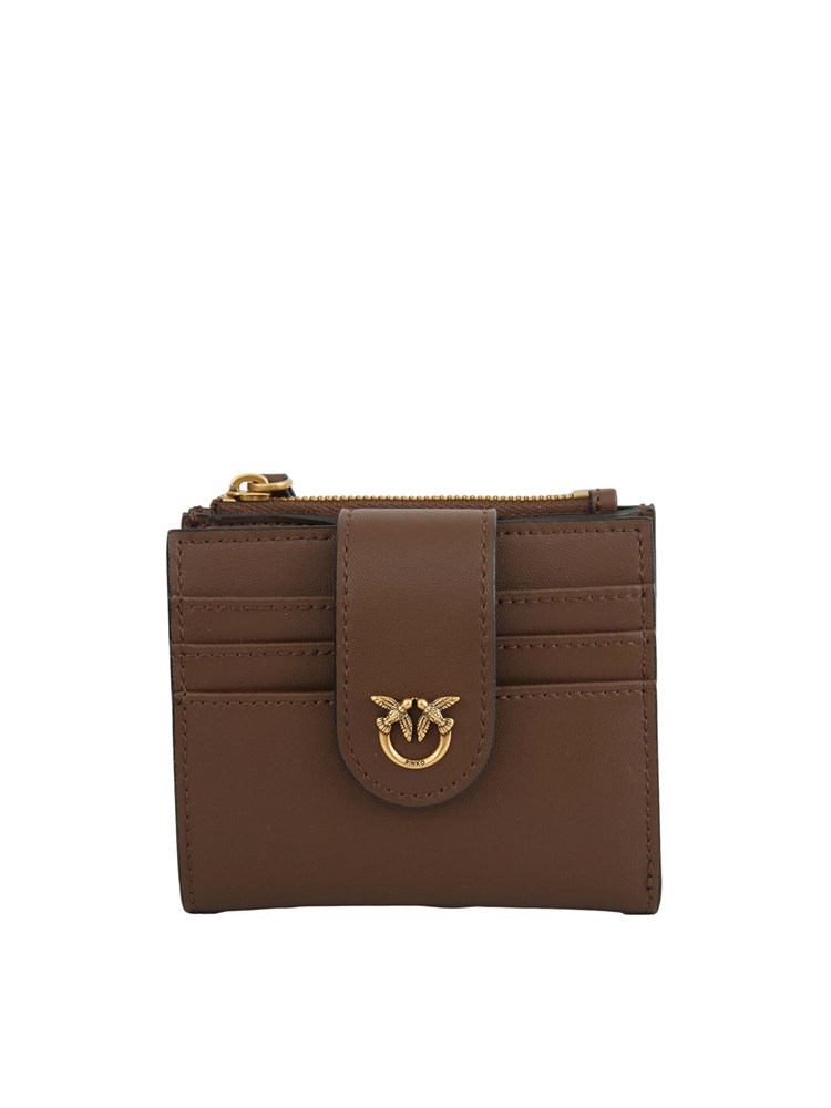 Portafoglio piccolo Pinko in pelle marrone