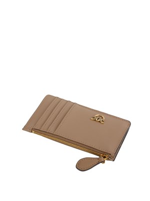 Porta carte di credito Pinko in pelle beige in DONNA