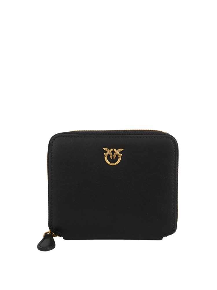 Portafoglio Pinko zip-around piccolo in pelle nera