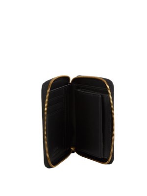 Portafoglio Pinko zip-around piccolo in pelle nera in DONNA