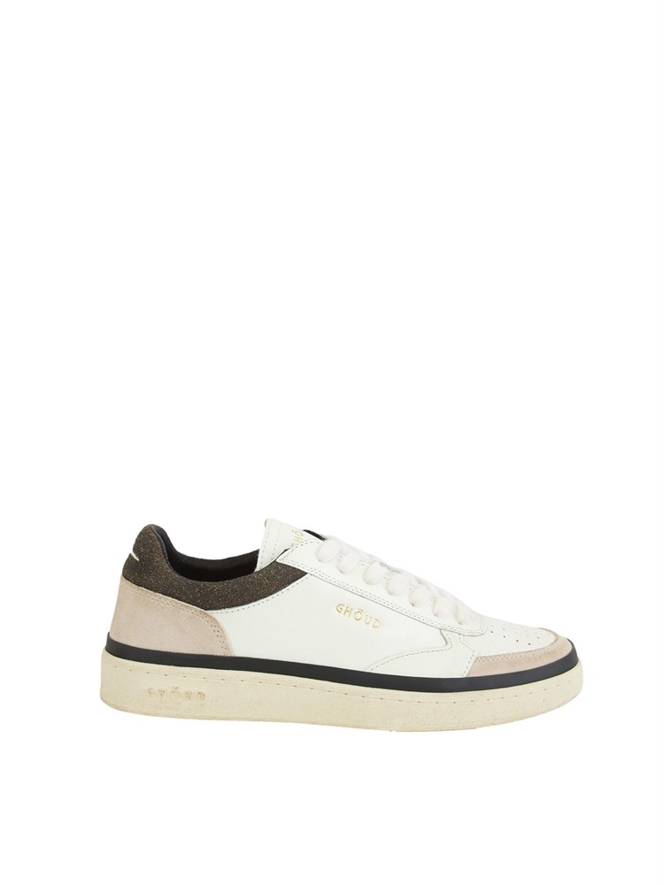 Sneakers Pads Ghoud Venice in pelle bianca e inserti marroni