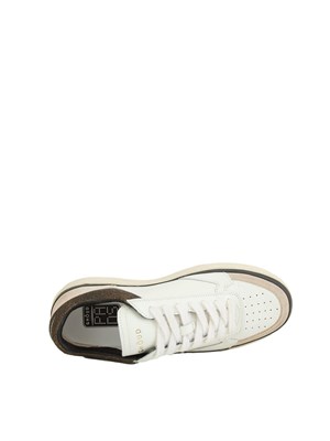 Sneakers Pads Ghoud Venice in pelle bianca e inserti marroni in UOMO