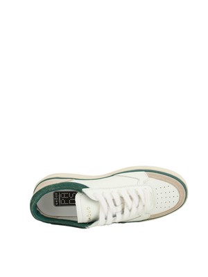 Sneakers Pads Ghoud Venice in pelle bianca e inserti verdi in UOMO