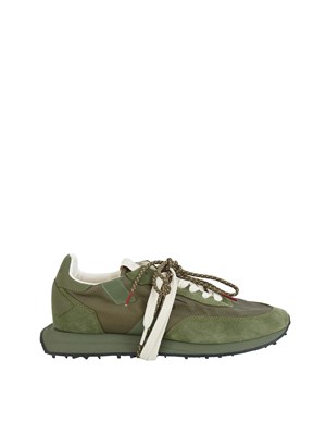 Sneakers Rush Framework di Ghoud Venice in ripstop e suede verde in UOMO