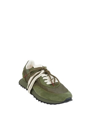 Sneakers Rush Framework di Ghoud Venice in ripstop e suede verde in UOMO