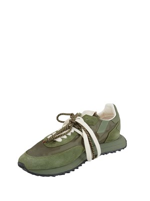 Sneakers Rush Framework di Ghoud Venice in ripstop e suede verde in UOMO