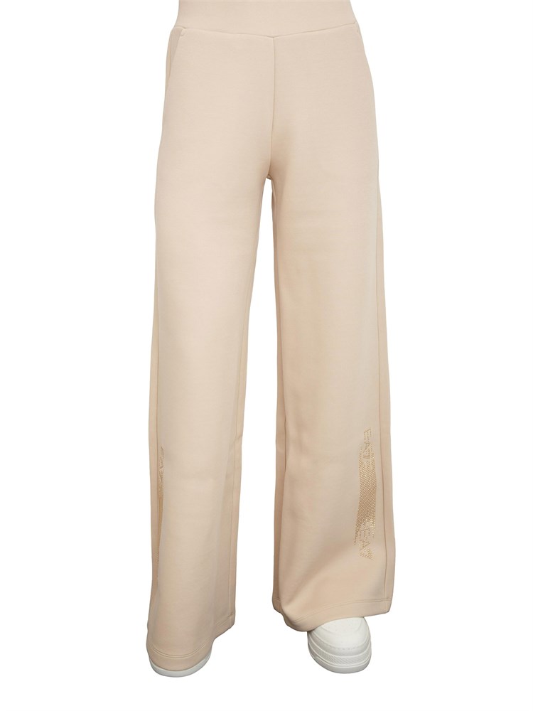 Pantaloni jogging donna EA7 Emporio Armani in misto cotone cristalli logo