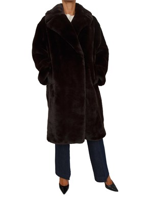 Pelliccia Guess Jeans donna in pelliccia ecologica marrone in DONNA