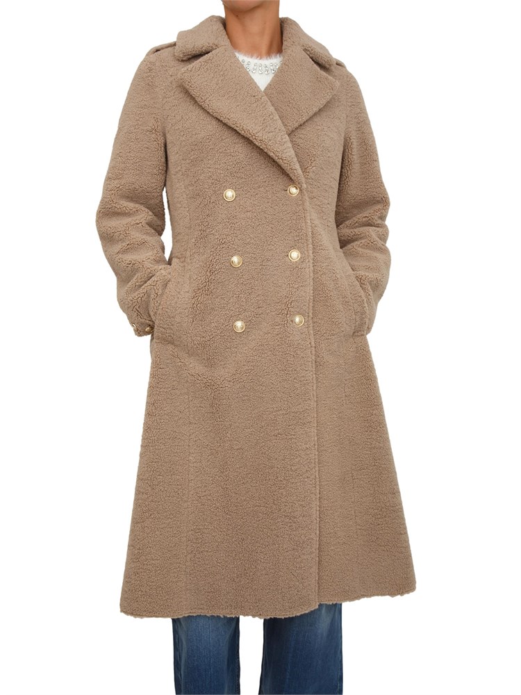 Pelliccia Guess Jeans donna effetto teddy beige