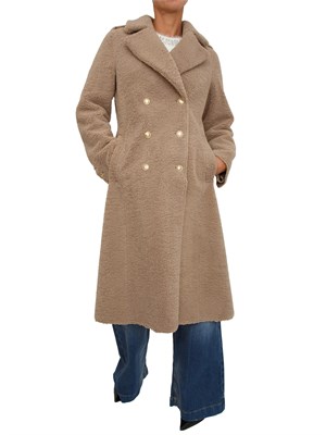 Pelliccia Guess Jeans donna effetto teddy beige in DONNA