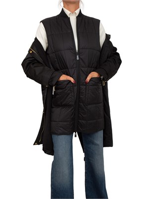 Piumino Pinko in tela lucida con cappuccio e gilet interno in DONNA