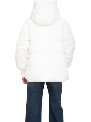 Giubbino Pinko in tessuto tecnico bianco opaco e cappuccio in DONNA