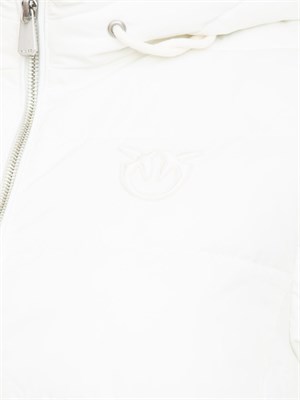 Giubbino Pinko in tessuto tecnico bianco opaco e cappuccio in DONNA