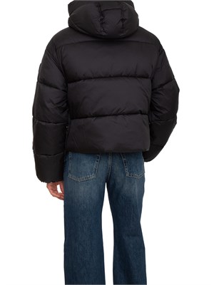 Piumino Pinko in tela tecnica semilucida nera con cappuccio in DONNA