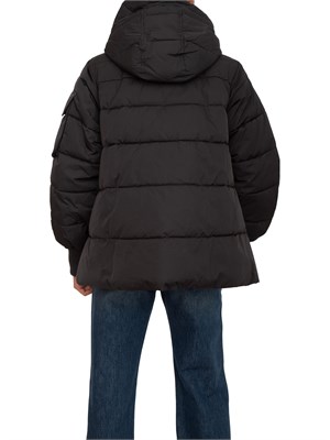 Giubbino Pinko in tessuto tecnico nero opaco e cappuccio in DONNA