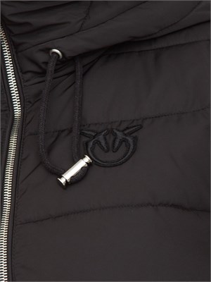 Giubbino Pinko in tessuto tecnico nero opaco e cappuccio in DONNA