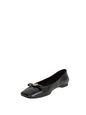 TWIN-SET Ballerine Twinset in vernice nera con logo in DONNA