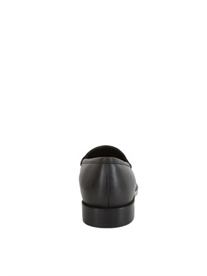 TWIN-SET Mocassino Twinset in pelle nera con logo oro in DONNA