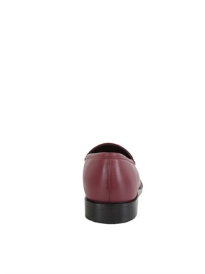 TWIN-SET Mocassino Twinset in pelle bordeaux con logo oro in DONNA