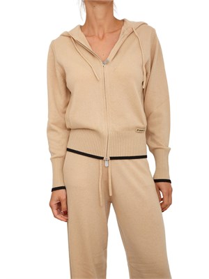 Cardigan maglia Pinko in lana e cashmere cammello in DONNA