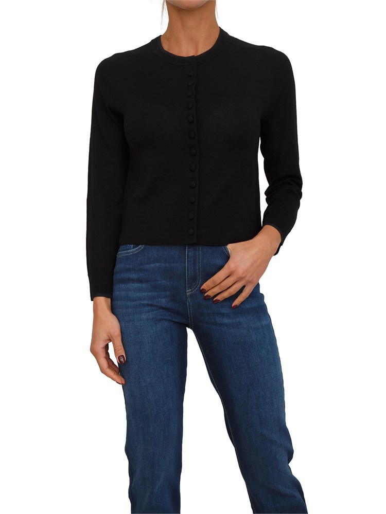 Cardigan Checca Nenette in pura lana merino nera