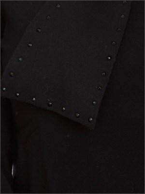 Maglia donna Maestrale Nenette in viscosa nera  con sciarpina e borchie in DONNA