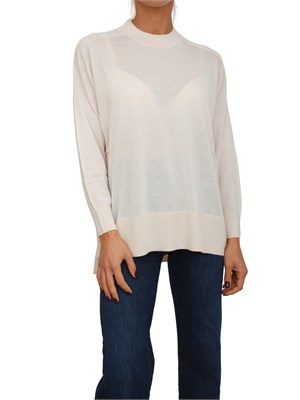 Maglia girocollo Mover Nenette in lana merino cipria in DONNA