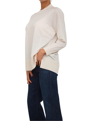 Maglia girocollo Mover Nenette in lana merino cipria in DONNA