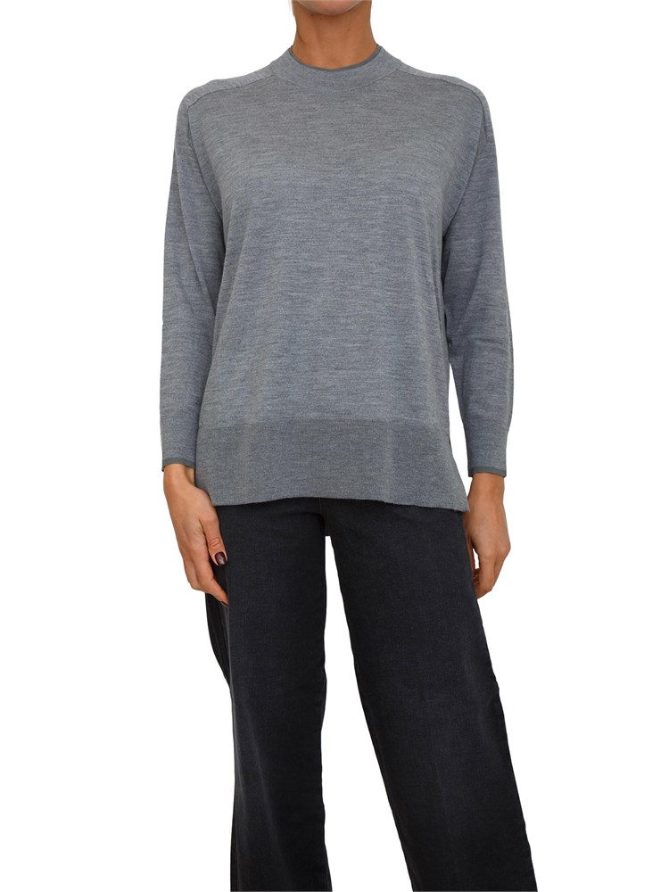 Maglia girocollo Mover Nenette in lana merino grigia