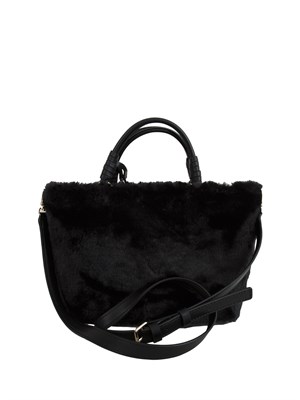 Borsa Shaida Guess Jeans in ecopelliccia nera con fiori gioiello in DONNA