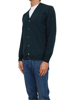 Cardigan uomo Aiace Galassi in lana verde scuro in UOMO