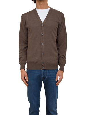 Cardigan uomo Aiace Galassi in lana marrone in UOMO