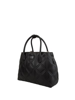 Shopper Emporio Armani in ecopelle nera motivo matelassÉ in DONNA