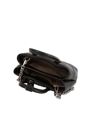 Mini bag Emporio Armani in ecopelle nera motivo matelassÉ in DONNA