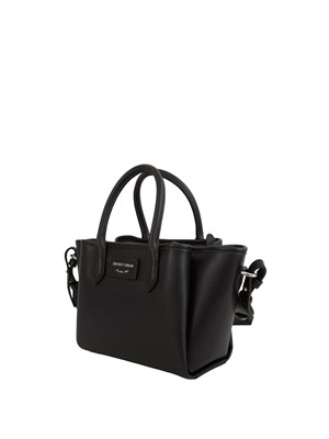 Shopper piccola Emporio Armani in ecopelle palmellata nera in DONNA