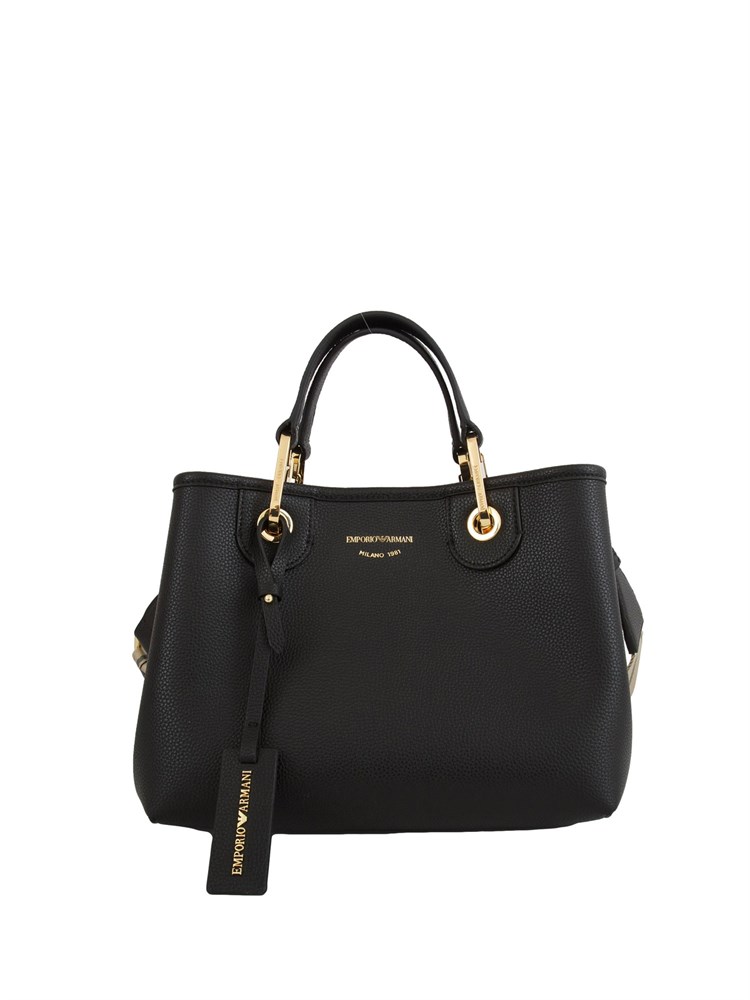 Shopper piccola Emporio Armani in nappa nera