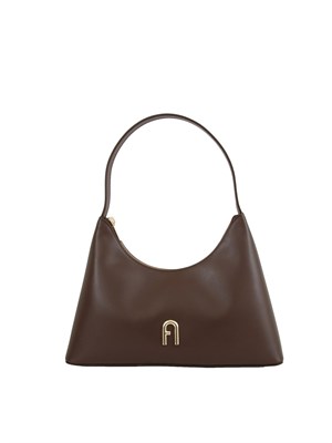 Borsa a spalla Furla Diamante S in pelle marrone in DONNA