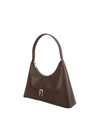Borsa a spalla Furla Diamante S in pelle marrone in DONNA