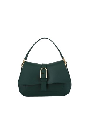 Borsa Furla Flow M in pelle verde in DONNA